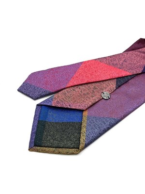 Kravatkolik Kum Desen Çok Renkli Patchwork Klasik Kravat KK13375