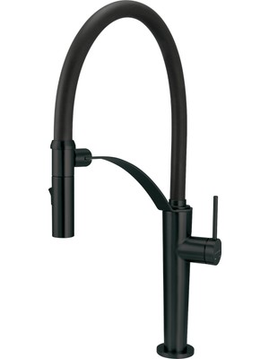 Deante Corda BRC_N72M Çift Akışlı Elastik Spiralli Siyah Mutfak Evye Bataryas Mat  | Su Tasarruflu Bal Peteği Aeratör,  Sessiz kullanım