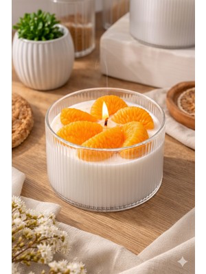 Akdeniz Home Güneşin Enerjisi: Premium Estetik Tasarım Mandalina Mum - Mekanlara Dinamik Zarafet Imzası