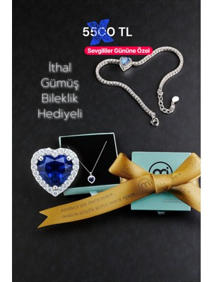 Mimodish 925 Ayar Gerçek Gümüş Özel Kalpli Gümüş Kolye Kız Arkadaşa Sevgiliye Hediye Sevgililer Günü Hediye Kalp Bileklik Kadın Gümüş Kolye