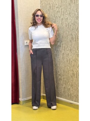 Leilaa Çimalı Süet Palazzo Pantolon