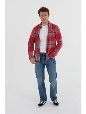 Cosplay Erkek %100 Pamuk Geniş Kareli Oduncu Slimfit Gömlek