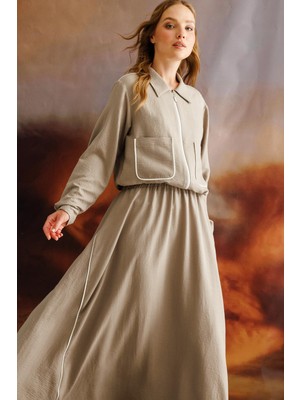 Micca Biye Detaylı Alt Üst Ipekçe Kombin Takım-R-Vizon