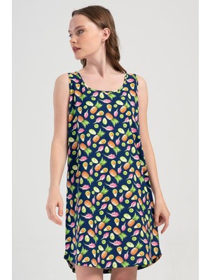 Vienetta Kadın Meyve Desenli Kalın Askılı Gecelik Tunik C2T1N2904