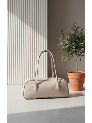 Kadın Krem Baget Çanta