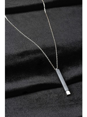 By Barun Çubuk Kolye Bar Erkek Zincir Model 925 Ayar Gümüş Kolye