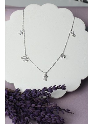 By Barun Şans Kolye Kadın Gümüş Zirkon Taşlı 925 Ayar Gümüş Kolye