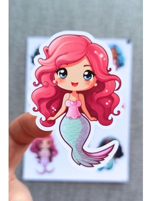 Kolbi Craft 8 Adet Küçük Denizkızı Sticker Seti Denizkızı Sticker Kız Çocuk Sticker
