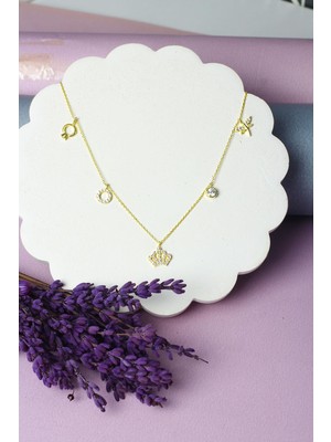 By Barun Şans Kolye Kadın Gümüş 925 Ayar Kral Taç Zirkon Taşlı Kolye