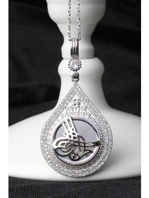 By Barun Turalı Kolye Zirkon Taşlı Silver Gümüş Zincir 925 Ayar Kolye