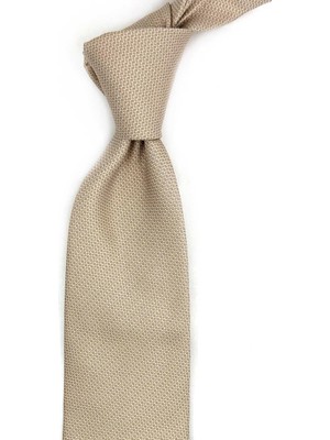 Kravatkolik Scuole Style Bej Nokta Desen Italyan Ipek Kravat İK2292