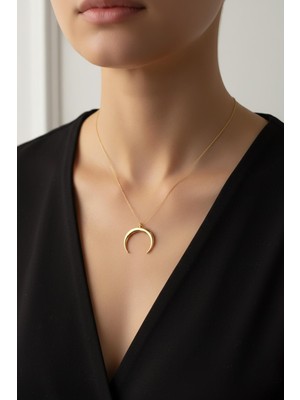 By Barun Ay Kolye Hilal 925 Ayar Gümüş Zincir