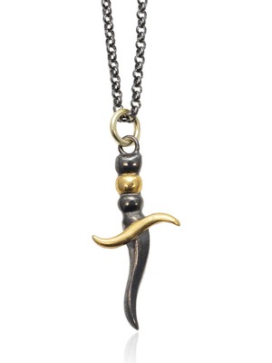 By Barun Kılıç Bıçak  Figür Erkek Model 925 Ayar Gümüş Kolye