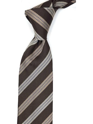 Kravatkolik Leccio Style Kahverengi Italyan Ipek Kravat İK2198