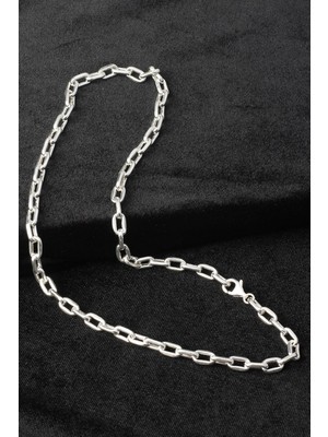 By Barun Kalın Zincir Yuvarlak Oval Model 925 Ayar Gümüş Kolye