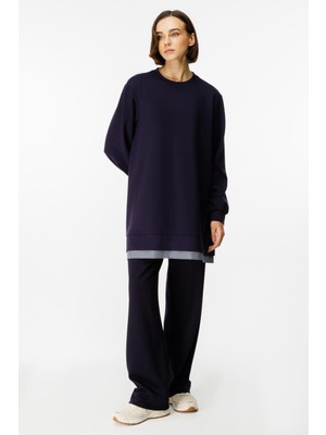 Micca Marin Garni Detaylı Örme Pantalon Kombinli Takım-Laci