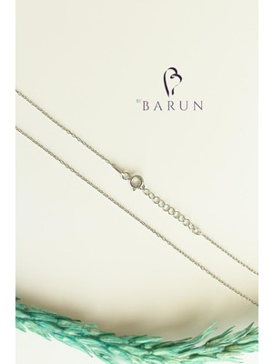 By Barun Yuvarlak Baget Zirkon Taşlı Sultanit 925 Ayar Gümüş Kolye