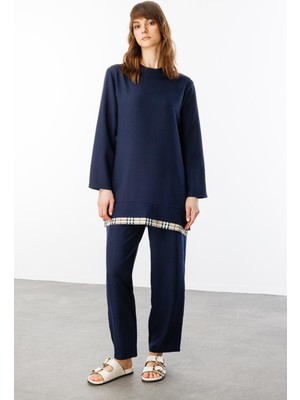 Micca Ferra Garni Ipekçe Kumaş Hafif ve Konforlu Pantalon Tunik Kombin Takım-Laci