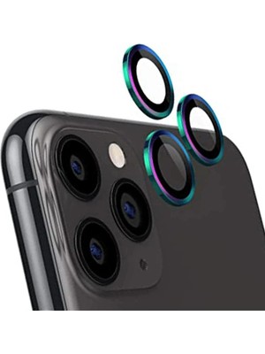 BM Makina Ally Iphone 12 Pro 3D Metal Çerçeveli Kamera Lens KORUYUCU-(5775)