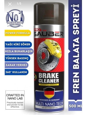 PROSAÜBER Pro Sauber Power Fren Balata Spreyi 500 ml – Yüksek Basınçlı, Kiri Söküp Atar, Hızlı Buharlaşır