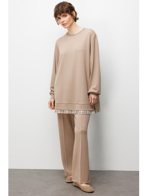 Micca Uniq Garni Detaylı Örme Pantolon Kombinli Takım-Taş