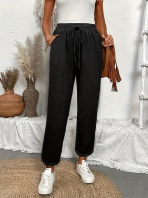 Serac Collection Kadın Yüksek Bel Lastikli Belde Bağcık Detaylı Aerobin Pantolon