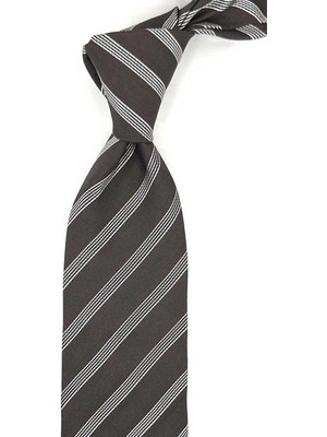 Kravatkolik Vaccaggi Style Kahve Italyan Ipek Kravat İK2071