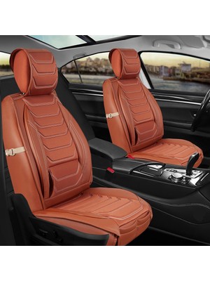 Castor Otomotiv Opel Astra J Hb Uyumlu Ön Arka 5 Li Set Milano Serisi Deri Oto Koltuk Kılıfı Tarçın Renk Cstr