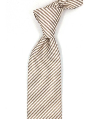 Kravatkolik Minelli Style Bej Italyan Ipek Kravat İK2184