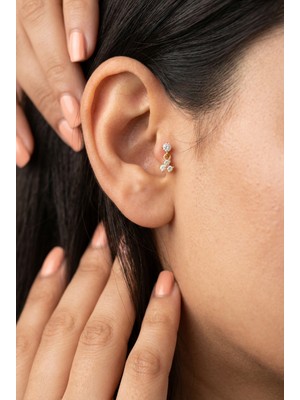 Stainless Steel Cerrahi Çelik Gold Tragus & Helix Piercing