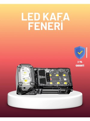 Argesco Mühendislik 3 Fonksiyonlu LED Far El Feneri Çalışma Lambası Uzun Pil Ömürlü