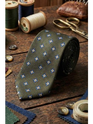 Kravatkolik Locarno Style Kahve Küçük Desen Italyan Ipek Kravat İK2241