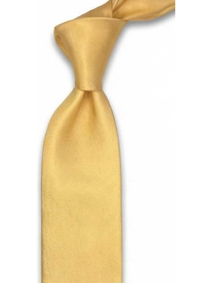 Kravatkolik Tizarella Style Sarı Italyan Ipek Kravat İK2156