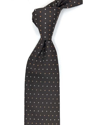 Kravatkolik Fiorino Style Kahverengi Italyan Ipek Kravat İK2213