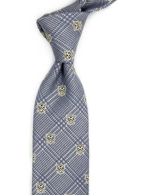 Kravatkolik Bigiardi Style Gri Motif Desen Italyan Ipek Kravat İK2282