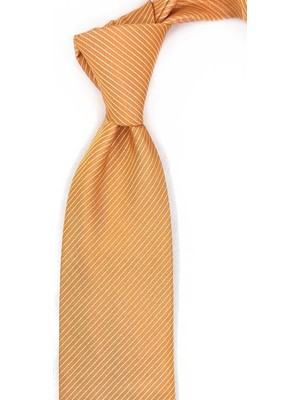 Kravatkolik Crastu Style Turuncu Italyan Ipek Kravat İK2043