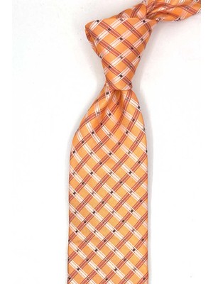 Kravatkolik Popolasca Style Turuncu Italyan Ipek Kravat İK2153