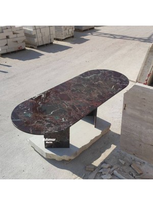 Adomar Marble Rosso Levanto Yemek Masası