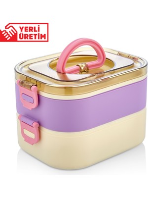 Yeniay Yeni Nesil Sefer Tası Lunch Box Paslanmaz Çelik SUS304 Yerli Üretim Beslenme Kabı Kilitli Kapak