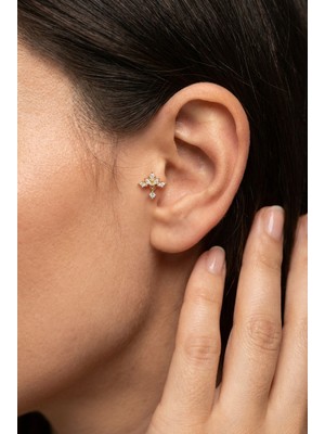 Stainless Steel Cerrahi Çelik Gold Tragus & Helix Piercing