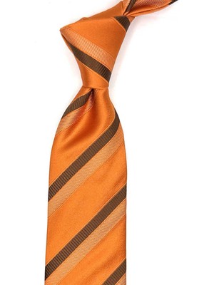 Kravatkolik Suerta Style Turuncu Italyan Ipek Kravat İK2187