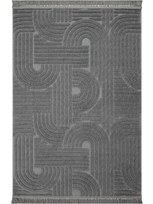 Saraz Halı Dizayn Kaymaz Taban Koridor Halısı Kesme Yolluk Mutfak Halısı Modern Salon Halısı 1090 Gri