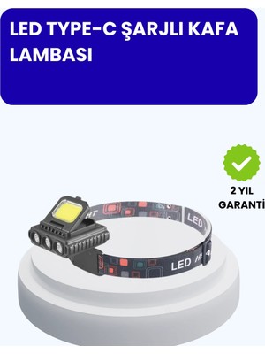 Argesco Mühendislik 800 Lumen LED Kafa Lambası Cob ve Xpe LED Type C Şarjlı Ayarlanabilir