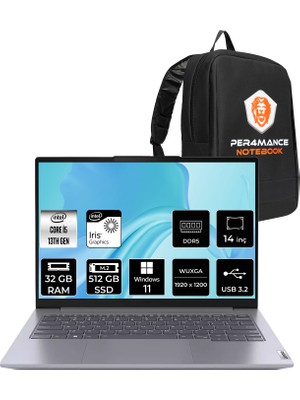 Lenovo Thinkbook 14 i5 1335U Notebook 32GB RAM 512GB SSD 14" FHD+ Win11 Pro + Per4 Çanta 21KG00Y5TRP397