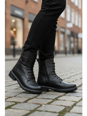 Ayakmod Premium 20912-1 Z Siyah Hakikki Deri Kadın Bot