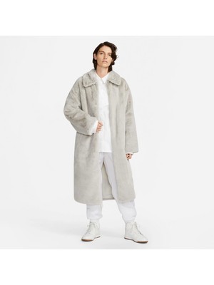 Nike Sportswear Printed Kadın Gri Peluş Ceket DQ6838-012