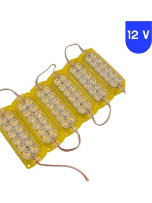 Powerr Led Aydınlatma 10 Adet 12 Volt 2.4 Watt 12 Smd Ledli Sabit Sarı - Amber Modül