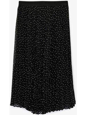 Koton Puantiye Deseli Siyah Kadın Etek 6SAK70039UW