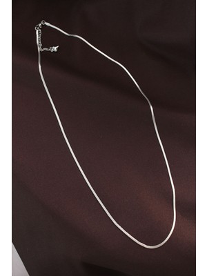Bsre Ince Çelik Italyan Zincir Kolye - 60 cm (Gümüş Renk)