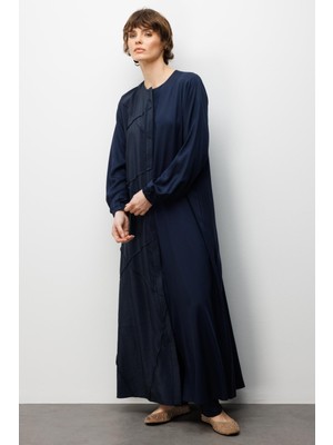 Micca %100 Doğal Lyocell ile Dökümlü Soft Hissiyat Rahat Kalıp Nervur Detaylı Ferace-Laci